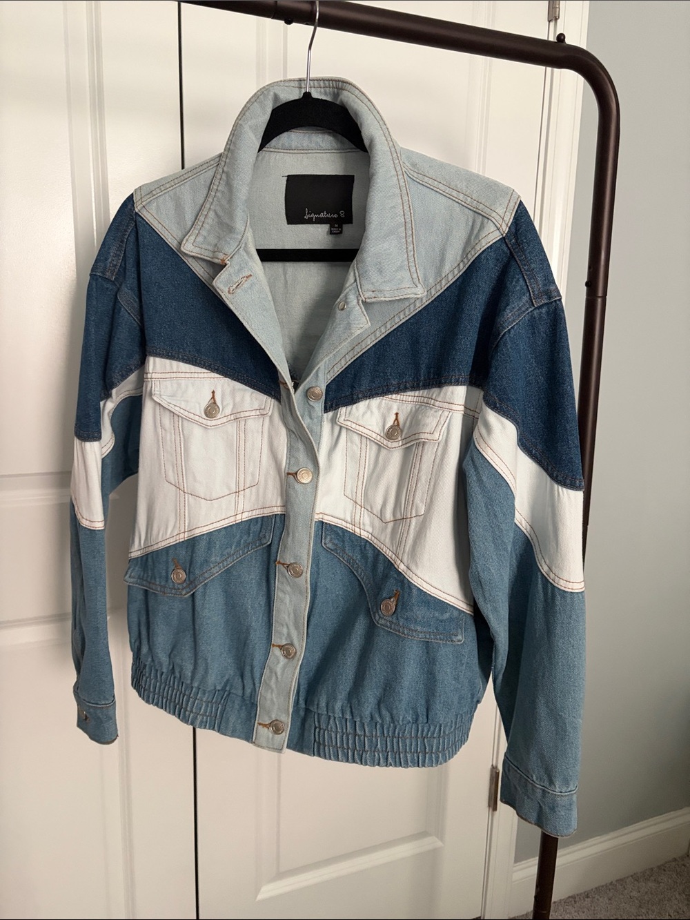 Signature8 Colorblock Jean Jacket in Light, Medium & Dark Blue